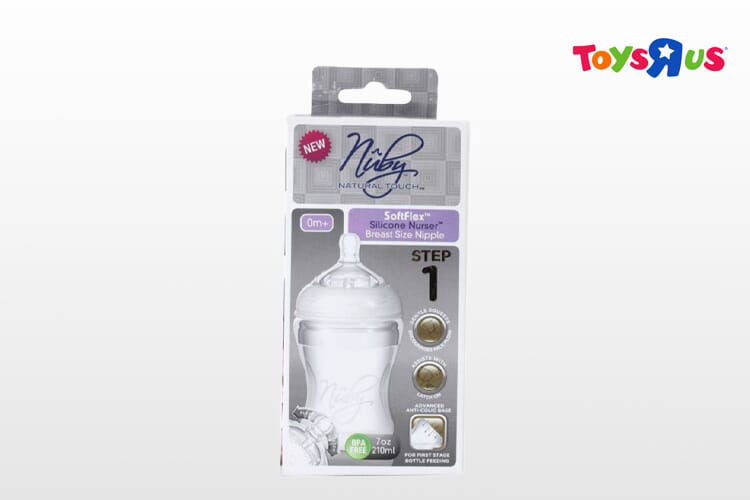 Nuby Soft Flex Medical Silicone Baby Bottle, 210 ml Transparent