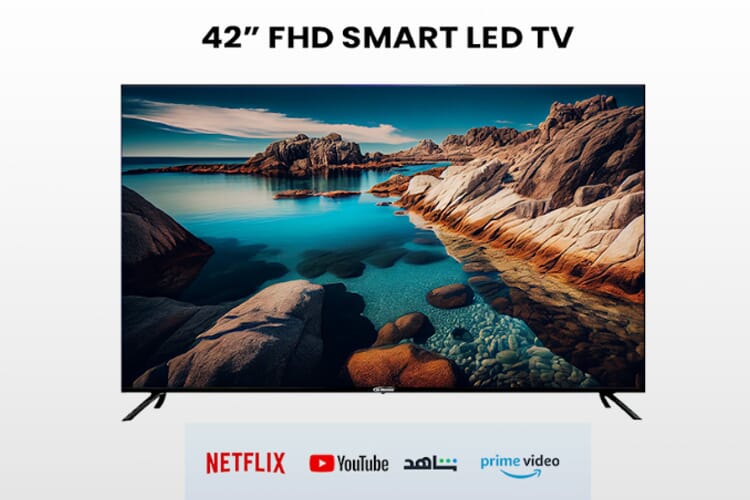 شاشة سمارت FHD جنرال كلاس بدون اطار، 43 بوصة، 42US8000 - اسود